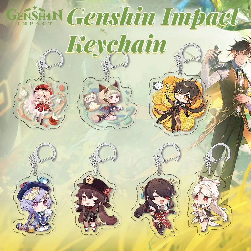 

Popular Anime Genshin Impact Keychain Game Cosplay Pendant Ladies Mens Cosplay Keyring Accessories Jewelry Friends Gifts