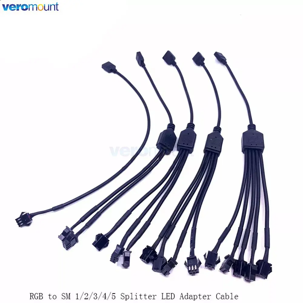 Фото Адаптер M/B RGB AURA SYNC JST SM, 30 см, кабель передачи на 12 В, 4 контакта, RGB или 5 В, 3 контакта, ARGB JST, 3 контакта, SM3P, SM4P, провод, штекер, гнездо №4