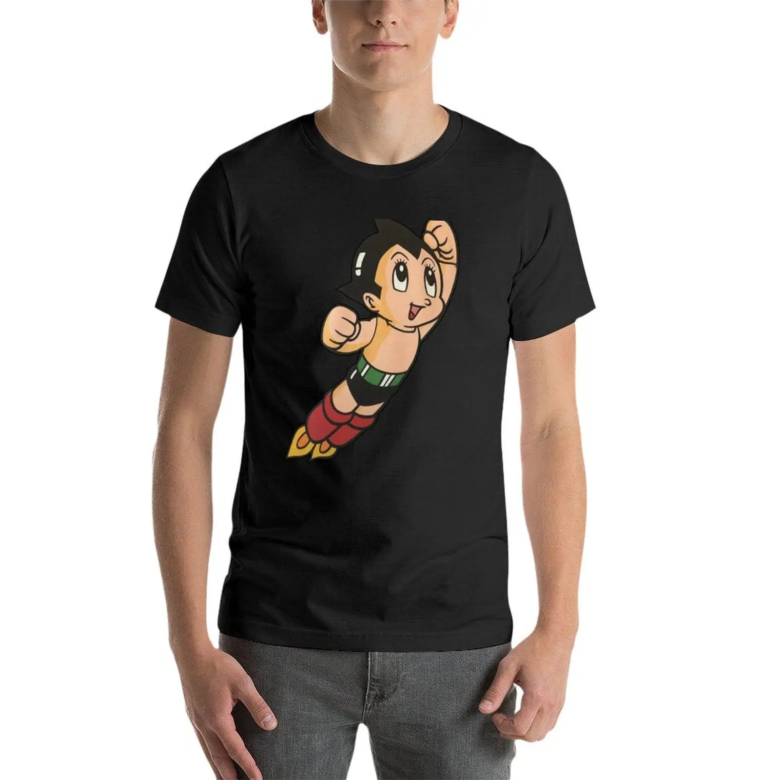 Футболка мужская быстросохнущая винтажный топ с аниме-роботом Астро-шоу