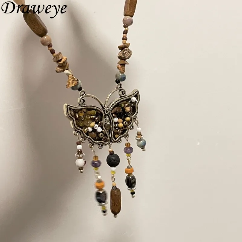 Draweye ожерелья из натуральных камней для женщин Y2k винтажные ювелирные изделия с