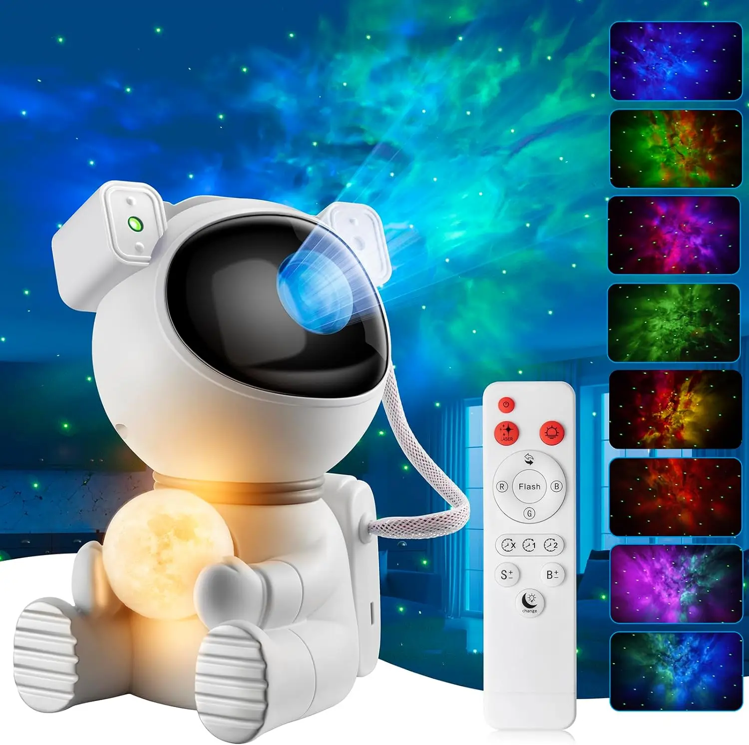 

Astronaut Star Galaxy Projector Lamps Starry Sky Night Light Moon LED Lamp for Home Room Bedroom Decorative Luminaires kids Gift
