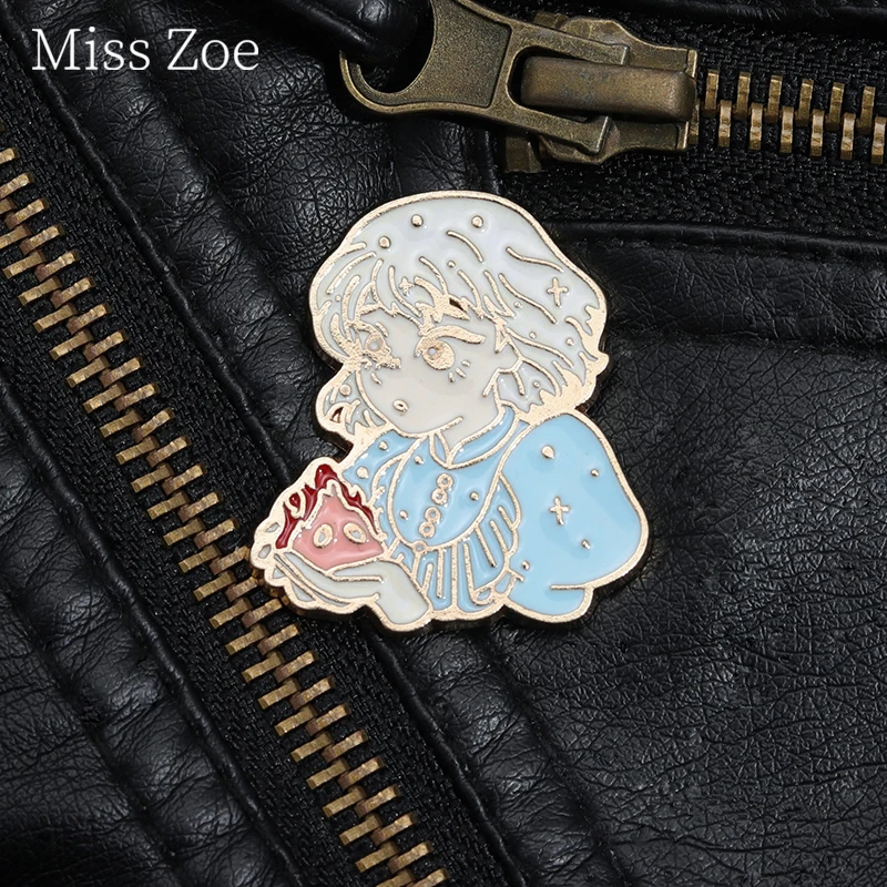 

Magic And Science Coexist Enamel Pin Howl Sophie Calcifer Magic Wizard Brooch Lapel Backpack Badge Anime Jewelry Gift For Friend