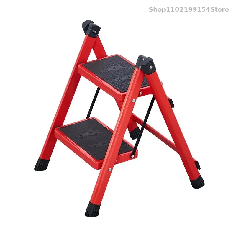 

Household Small Folding Ladder Stool Two-step Ladder Tizi Thickened Iron Steel Pipe Pedal Stool High Herringbone Ladder