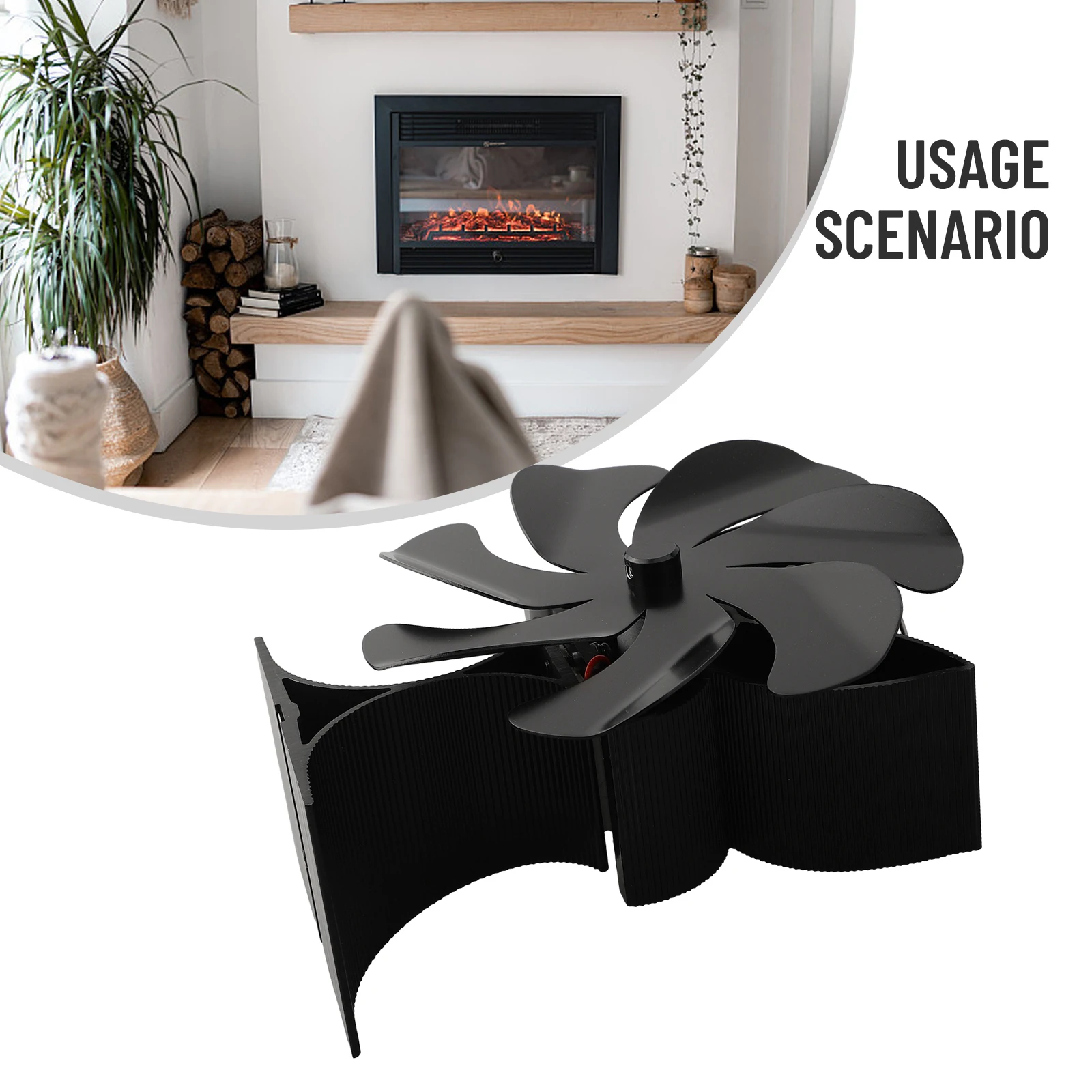 1 шт. улучшенный бесшумный алюминиевый вентилятор для печки камина 1100-1400 об/мин