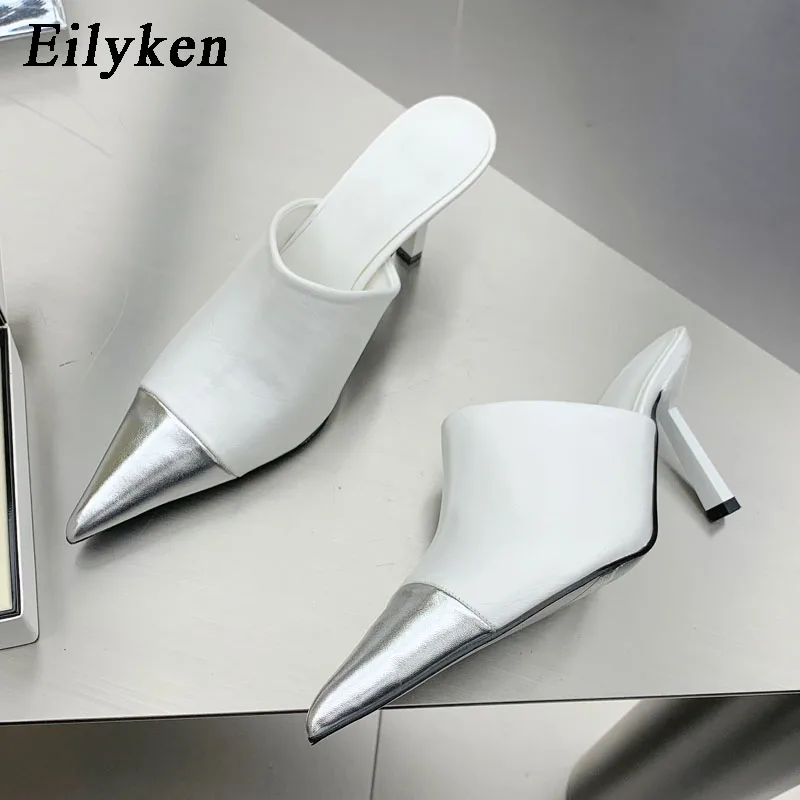 

Eilyken 2023 Spring Designer Fashion Women Pumps Pointed Toe Mules Slipper Shallow Thin High Heels Female Shoes Sandalias Mujer