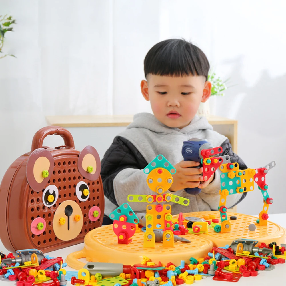 Игрушка Монтессори-головоломка Креативная Мозаика Электрическая Дрель