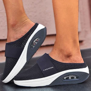 Women Wedge Mesh Sneakers Shoes Slip-On Trainers Shoes Ladies Thick Bottom Slides Women's shoes Walking Cushion Sandals