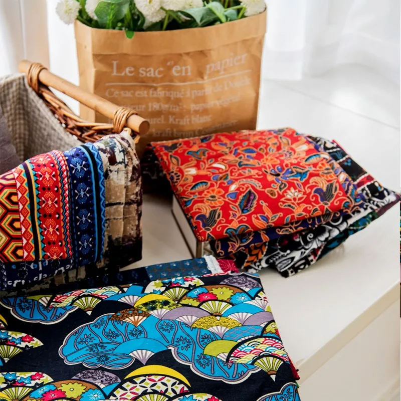 Ткань из хлопка и льна с принтом Юньнань Лицзян Этническая ретро богемная