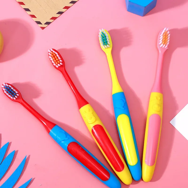 1pcs Children Infant Anti Bacteria Good Cleaning Baby Toothbrush Oral Care Tool Cartoon Handle Kids 2-12Y