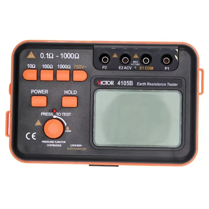 

VICTOR 4105B 1999 count lcd digital earth resistance meters range 10 ohm 100 ohm 1000 ohm ac voltage 750v electrical instruments