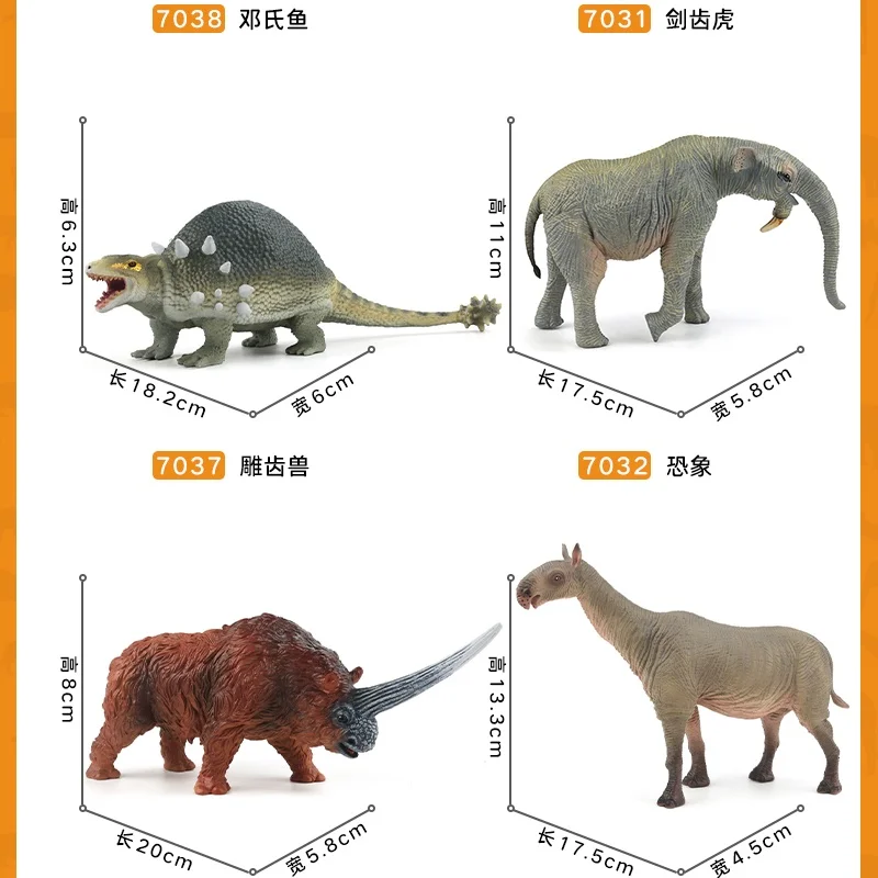 Фото В наличии новая образовательная игрушка Canma Mammoth Machairodus Deinotherium Paraceratherium Daeodon доисторическая модель животного игрушка №4