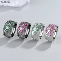 fanqieliu s925 stamp silver color cute tree zircon ring for women vintage elegant jewelry girl gift new fql21230