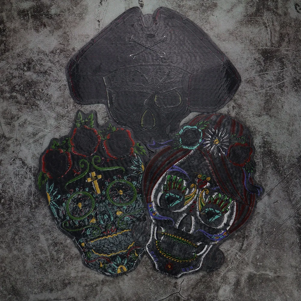 1 шт. розы череп байкер патч для куртки с подкладкой в байкерском стиле из ПУ