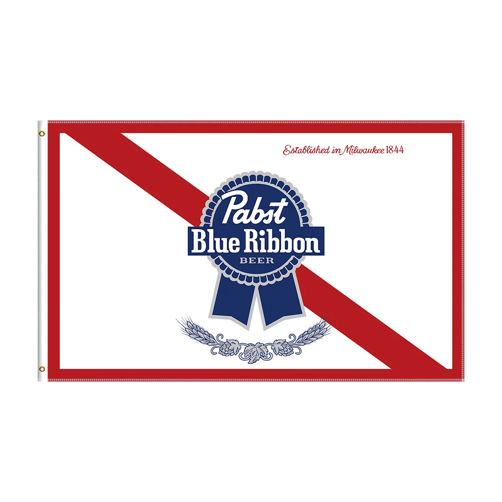 

3x5 футов, голубые ленты, пивной Флаг, полиэстер, печатная лампа для украшения двора, украшение