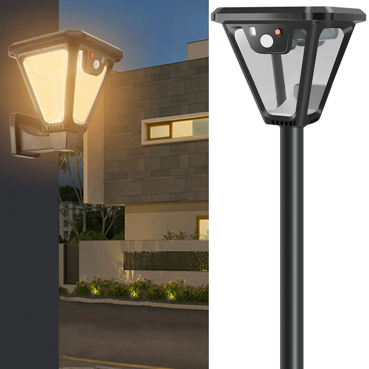 

Solar Lantern Lights Motion Sensor Wall Light With Remote Outdoor Waterproof Solar Powered Fence Light Sunlight Garden Decor