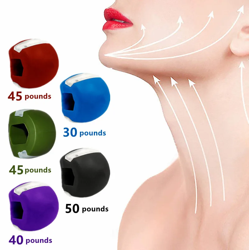 TOKUYI Jawline Trainer Silica Gel Jaw Exerciser Face Muscle Chew Ball Masseter Chew Bite Breaker V-face Training Trainer