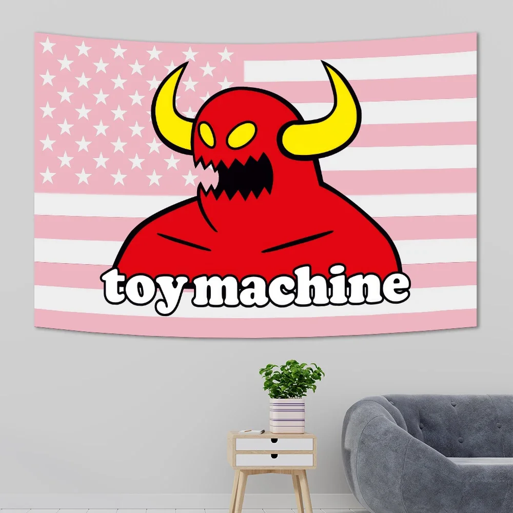 90x150 см игрушечные машины скейт-гобелен полиэстер с принтом дьявола баннер для