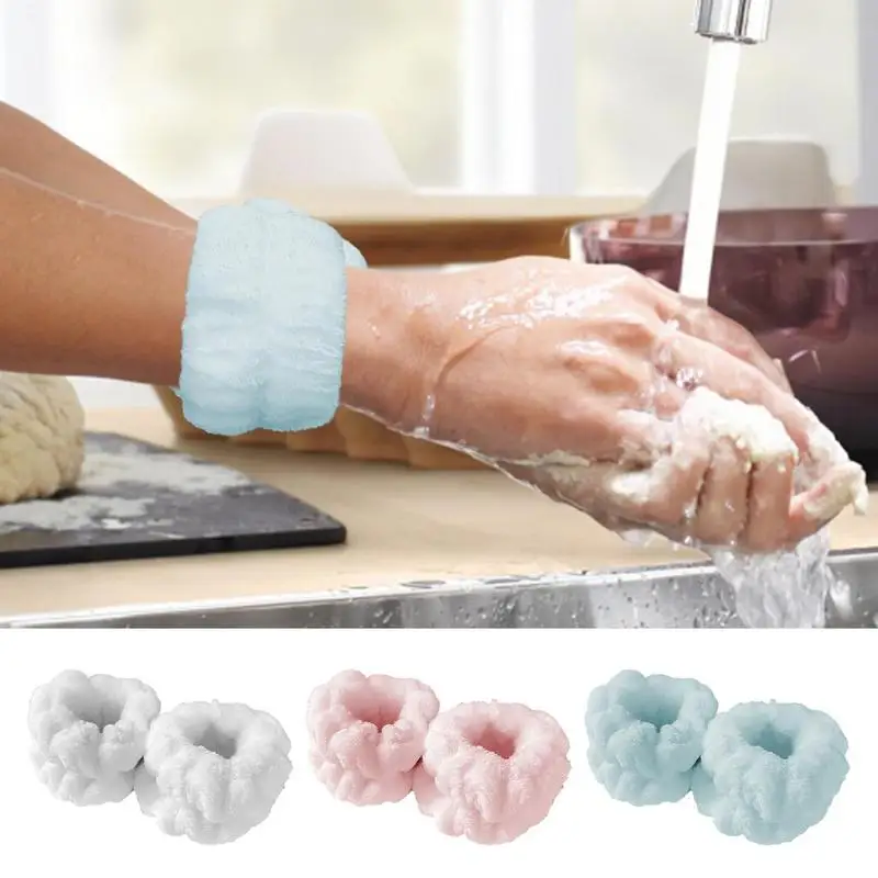 

Reusable Spa Wrist Wash Band Soft Microfiber Towel Wristbands For Washing Face Hands Absorbent Wrist Sweatbands For Women Girls