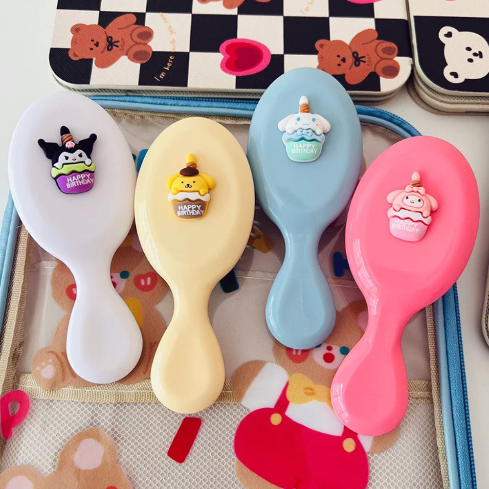 

Kawaii Hello Kitty Hair Comb Sanrio Kuromi Anime Girls Air Cushion Hair Massage Comb Cute Detangle Hairbrush Salon Styling Tools