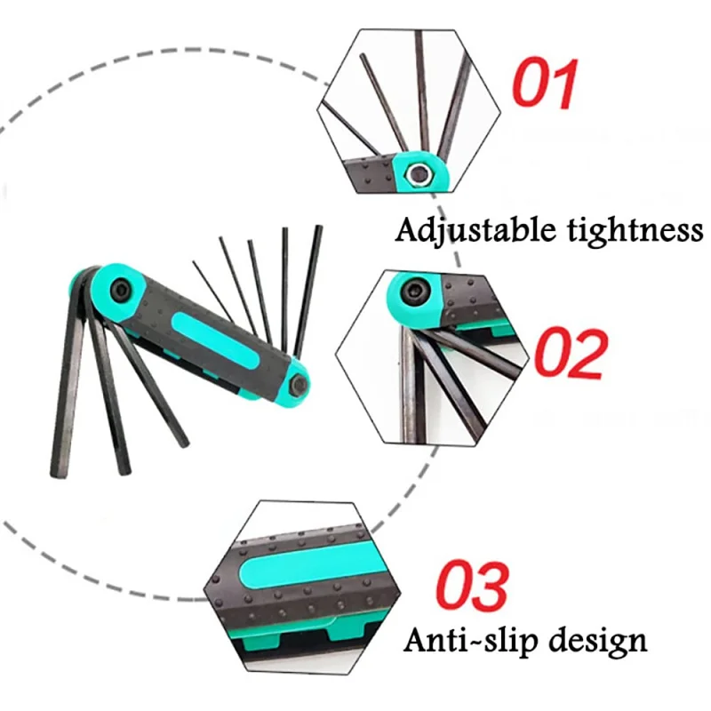 Складной шестигранный ключ набор инструментов метрическая дюймовая отвертка