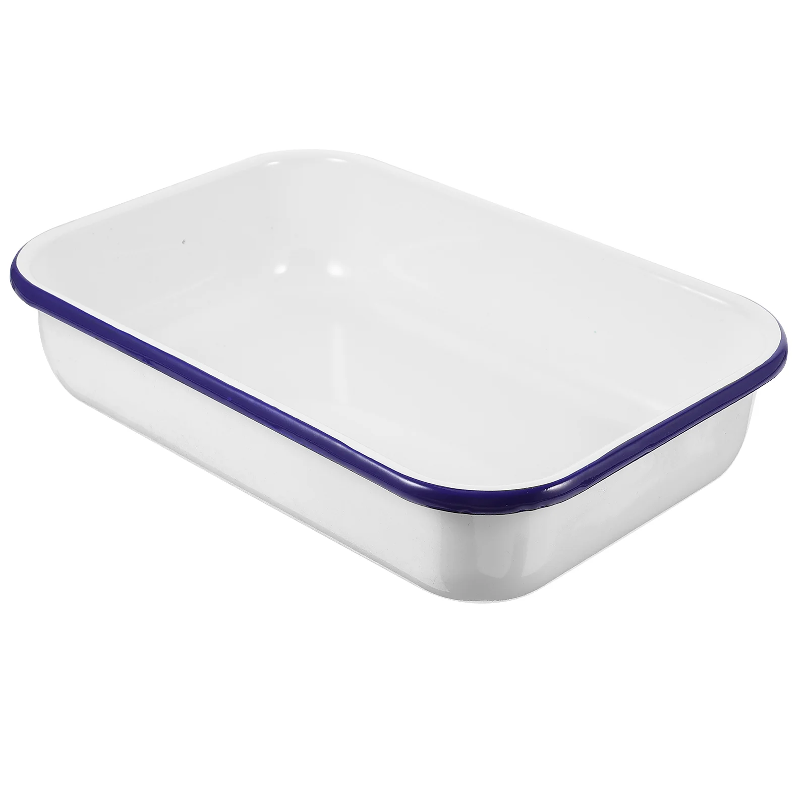 

Enamel Baking Pan Enamelware Roasting Pan Oblong Cake Pan Enameled Steel Baking Dish Lasagna Pan Rectangular Serving Tray