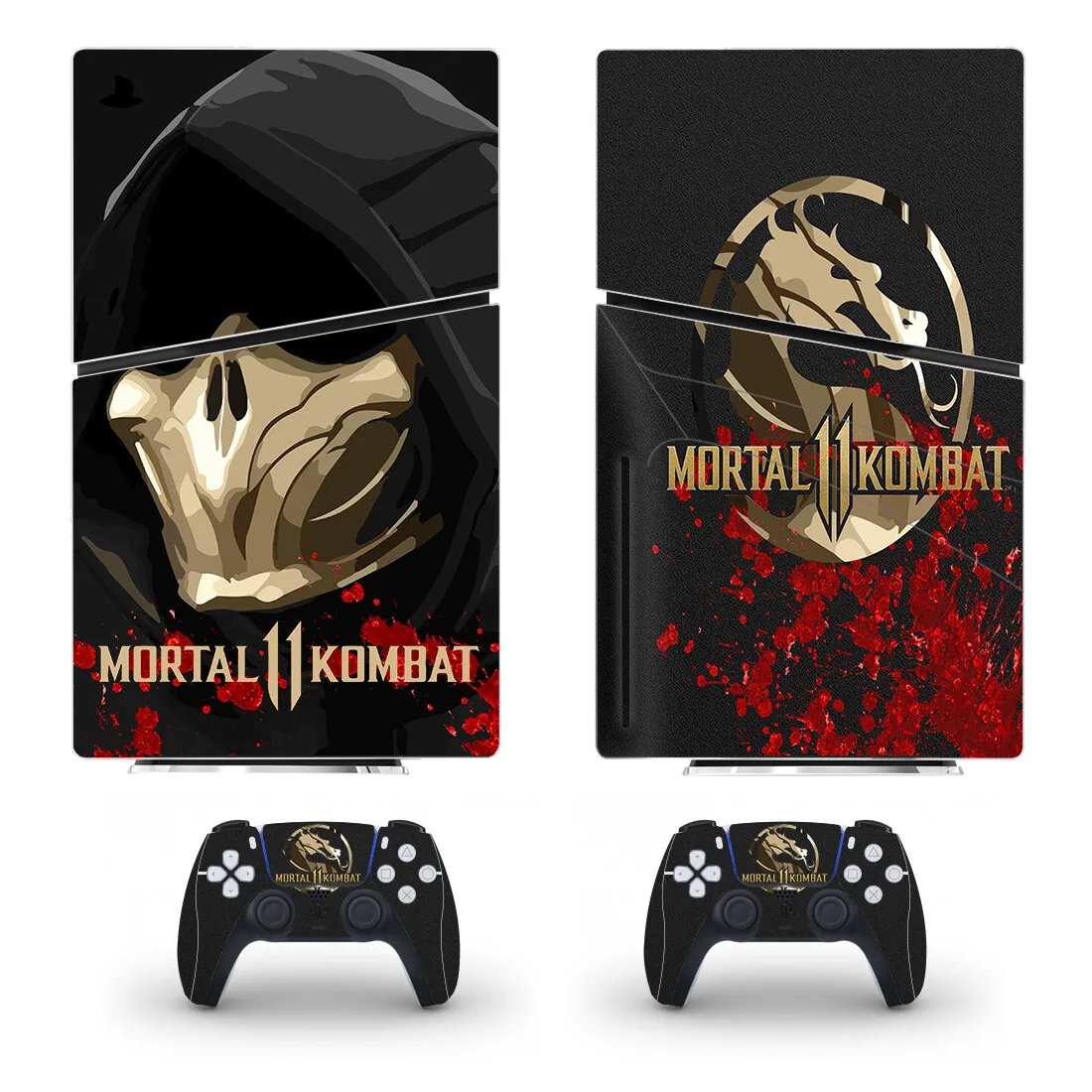 Виниловая наклейка Mortal Kombat PS5 для консоли и 2 контроллеров