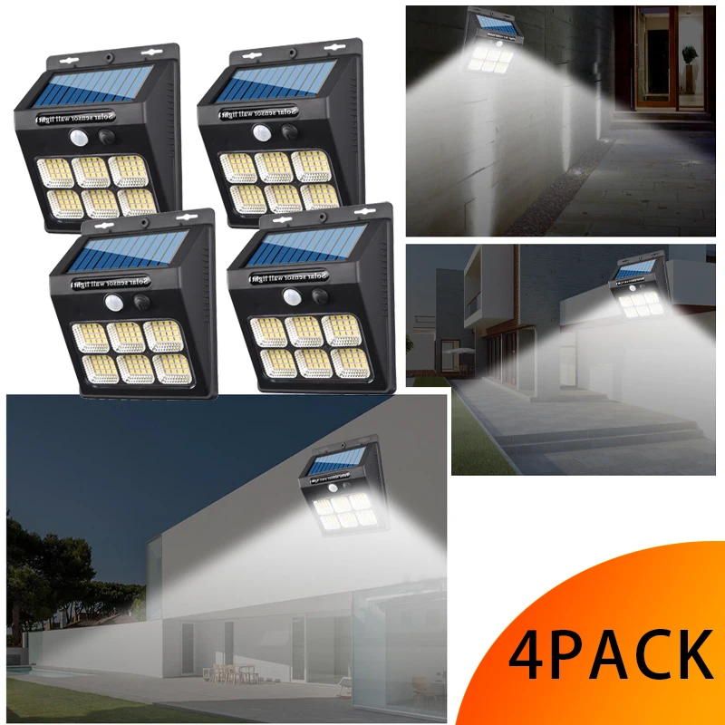 

4PCS New Upgrade Solar Wall Light Waterproof Outdoor Solar Light Smart Sensor Solar Street Light for Garden Decoration