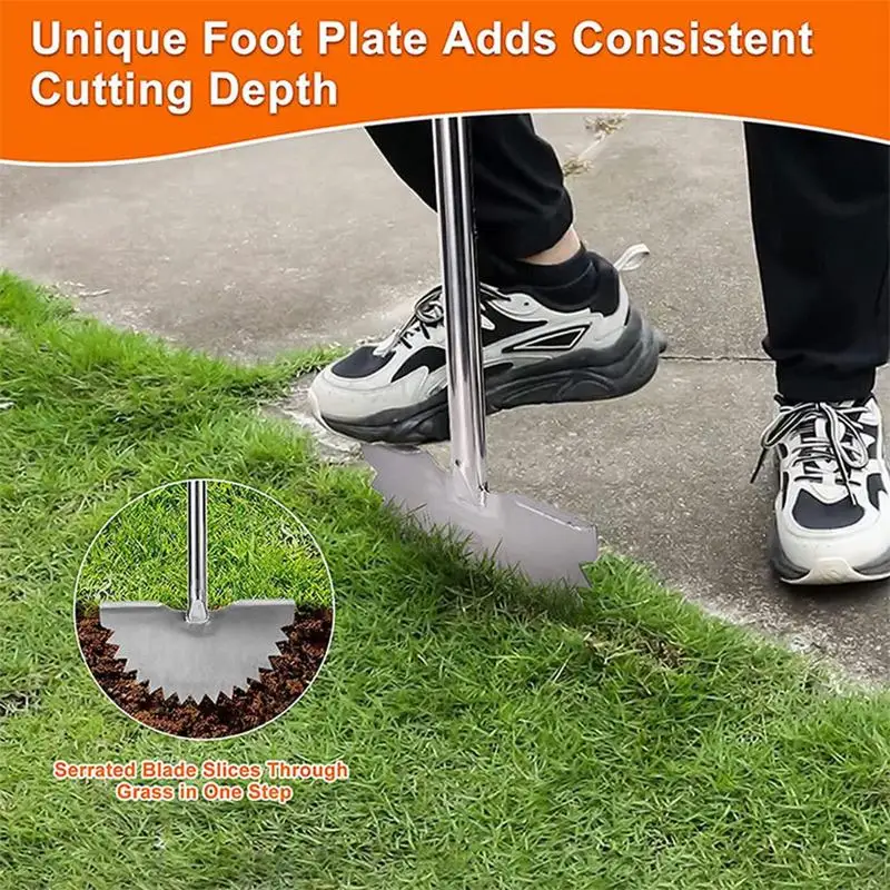 Edging Shovel Multi-Function Military Shovel Soft Cushion Trimmer Extra Wide Foot Platform Shovel Gardening Tools For Sidewalk