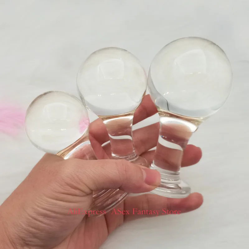 Новинка Хрустальная Анальная пробка из пирекса фаллоимитатор с большим шариком