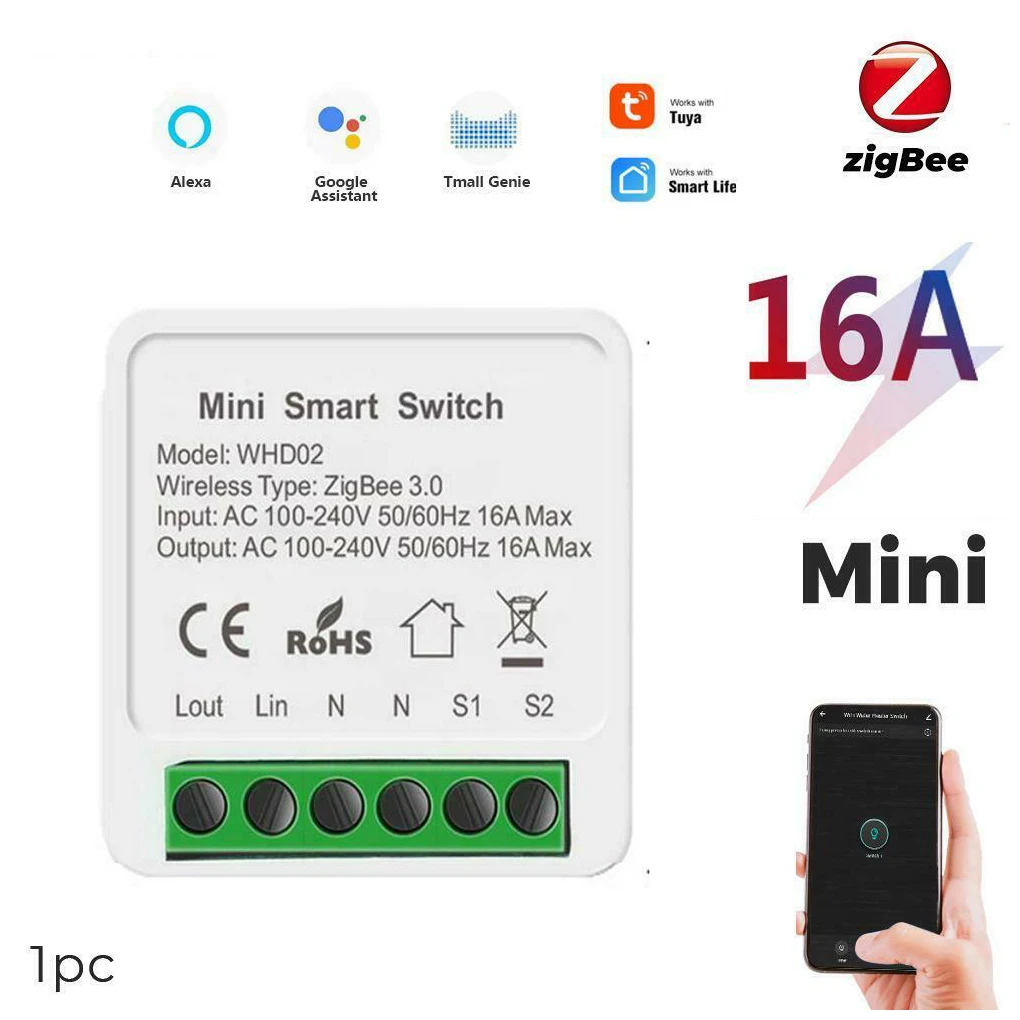 

Умный модуль выключателя ZigBee, Wi-Fi 16 А, с дистанционным управлением через приложение, для дома, офиса, квартиры
