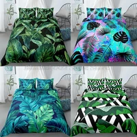palm leaves printed bedding set duvet cover pillowcases for home bedroom bed sets 23pcs