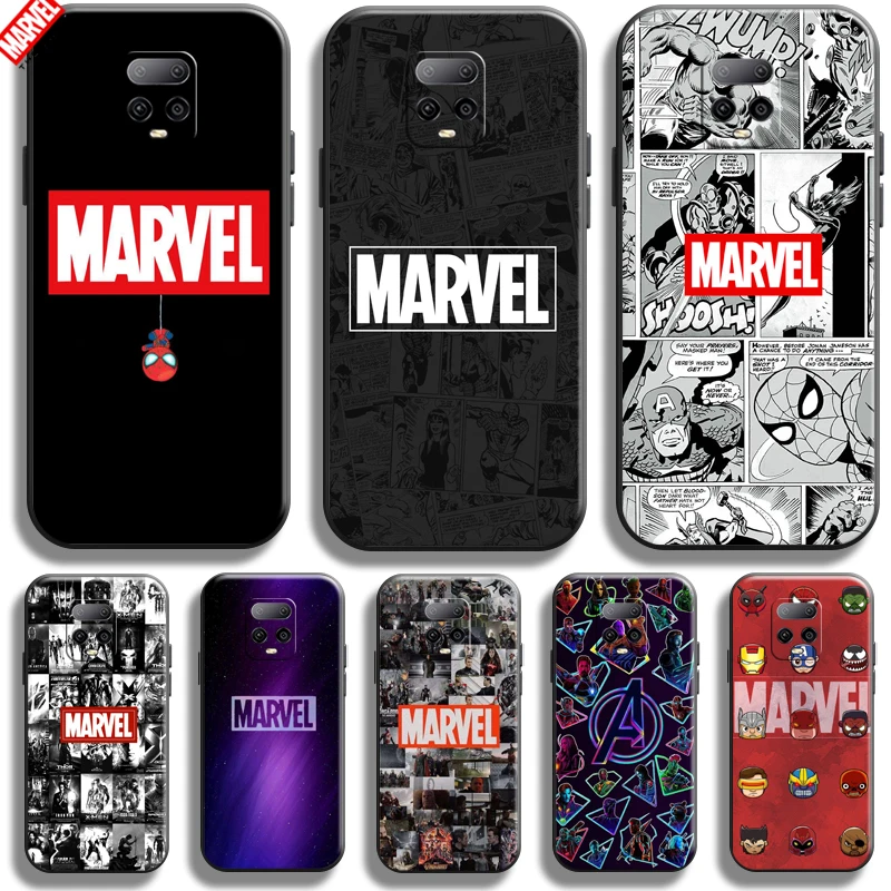 

Marvel Logo Avengers For Xiaomi Redmi 10X 10X Pro 5G Phone Case Soft Silicon Coque Cover Black Funda Thor Comics