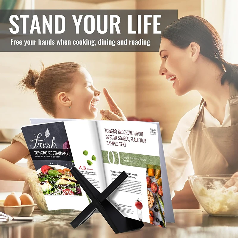 Деревянная Подставка Для Книги Рецептов Держатель Компакт-дисков Поднос Тарелок