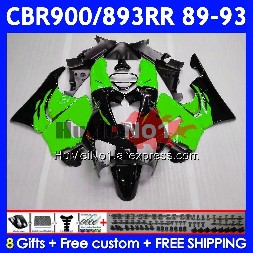 Зеленый черный корпус для HONDA CBR893RR CBR 893RR 54No.22 CBR900 CBR893 RR 1989 1990 1991 1992 1993 CBR900RR 89 90 91 92 93