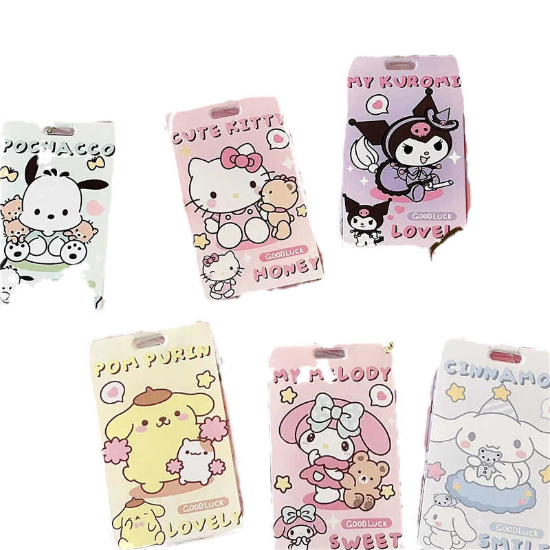 

Kawaii Kuromi My Melody Cinnamoroll полупрозрачный брелок для ключей Sanrio аниме карта для еды автобус карта для куклы