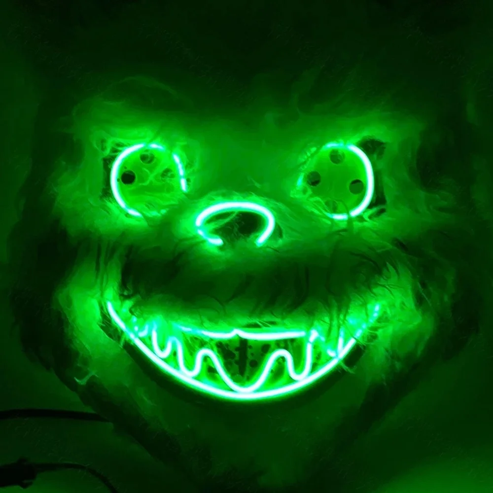 

Anime Scary Bloody Killer Rabbit LED Mask Christmas Mask Halloween Plush Cosplay Horror Mask Kid Adults Cosplay Masquerade Gifts