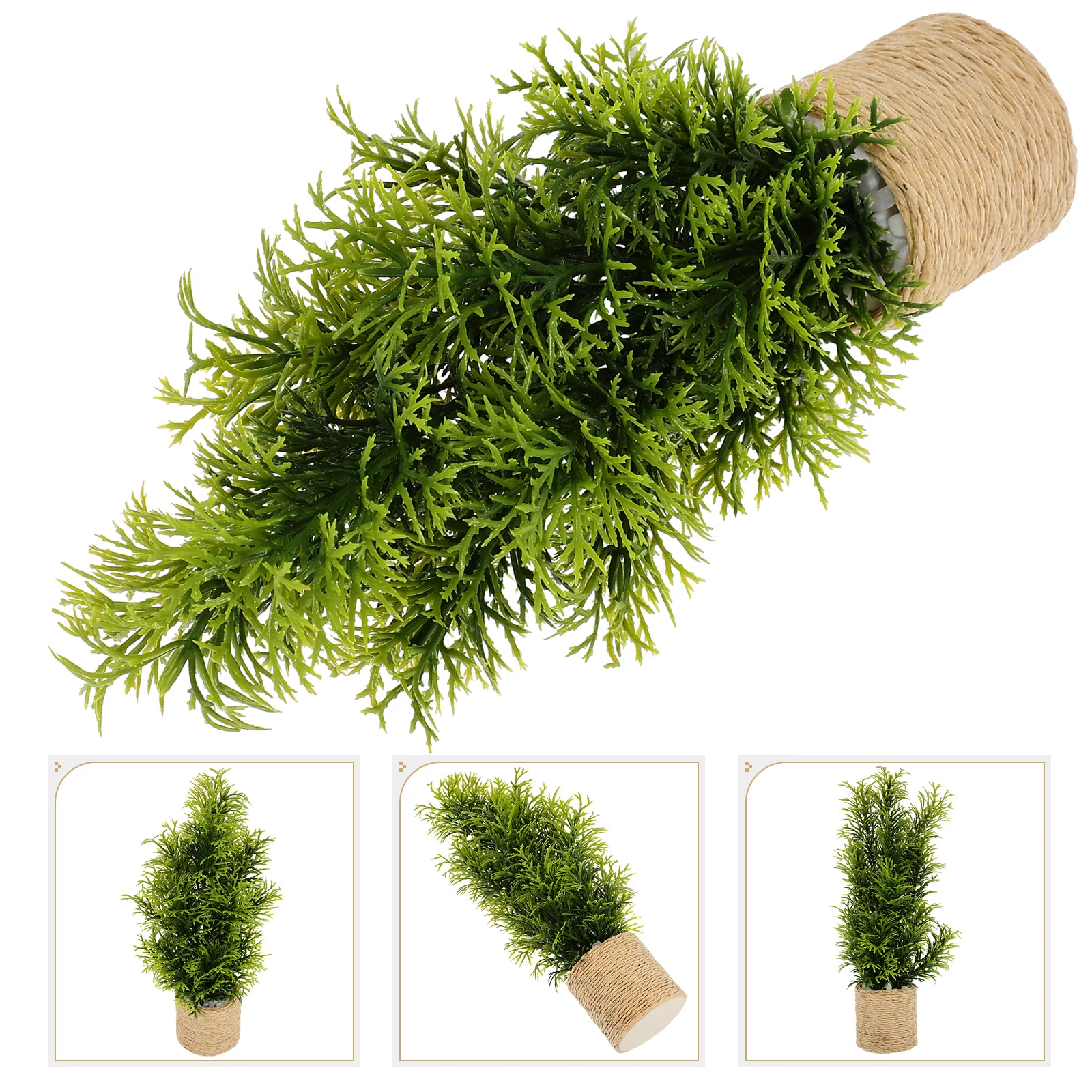 

Potted Plant Decor Small Plants Model Garden Bonsai Mini House Miniature Plastic Adornment The