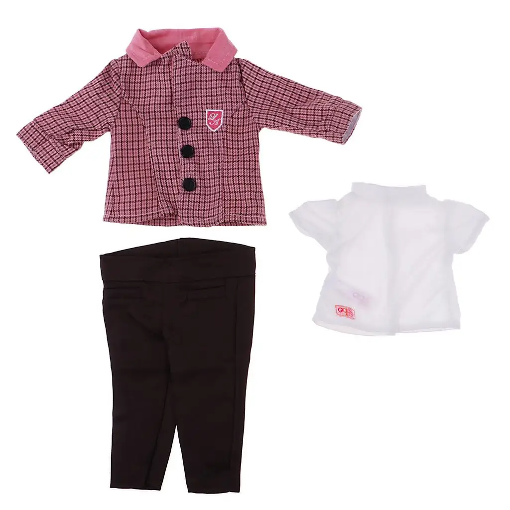 

3pcs Fashion Doll Clothes Suit for 18inch American Girl Dress Up Accessories