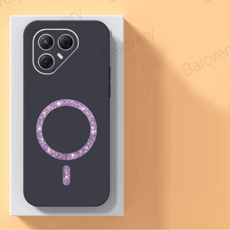 Силиконовая мягкая задняя крышка для Tecno POVA 7 UltraPOVA 7 5G 4GProNEO 4G с блестящей беспроводной магнитной наклейкой (art.: 3920d112ff078) - 3920d112ff078