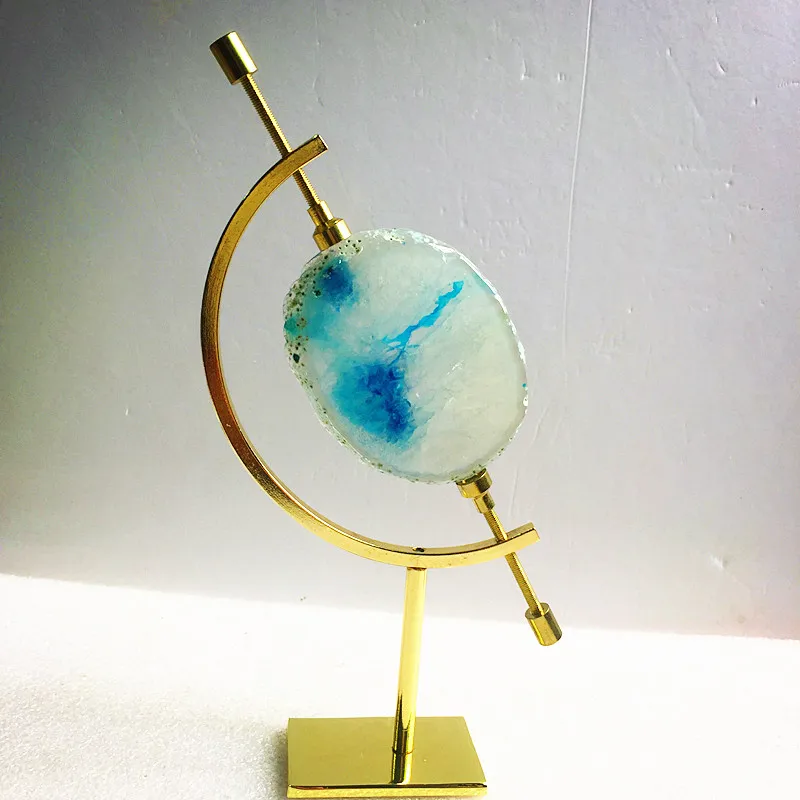 

Earth Shape Crystal Ball Metal Base Display Rack Hardware Electroplating Support Gold Silver Black Ornament Ore Stone Clip ZC151