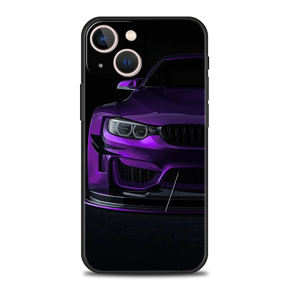 Blue White Black CAR Luxury Phone Case Cover For iPhone 14 13 12 11 Pro Max 8 7 Plus X XR XS Max SE 2020 Shockproof Soft Shell
