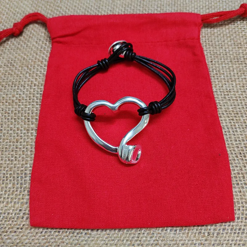 

New Creative Design European and American Original Fashion Electroplating 925 Silver Heart-shaped Bracelet Festival Jewelry Gift