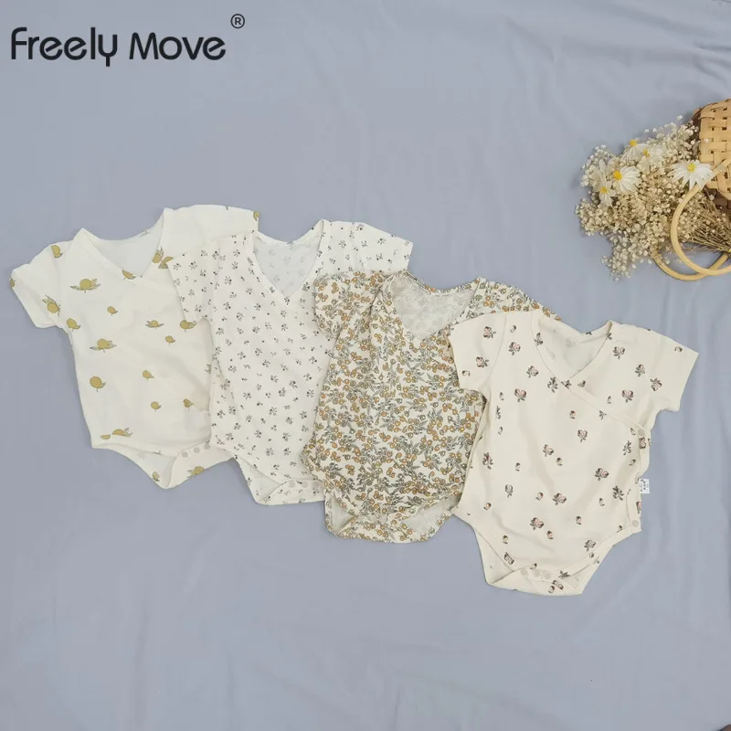 

Freely Move Newborn Kid Baby Boys Girls Clothes Summer Short Sleeve Romper Print Cute Cotton Jumpsuit Lovely infant Body suit