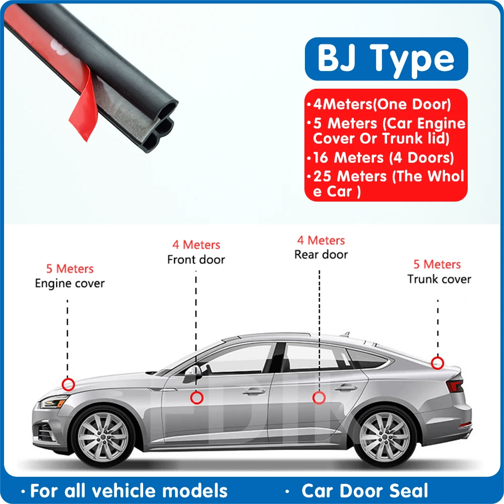 Уплотнитель для автомобильной двери типа BJ автомобильная Резиновая лента с