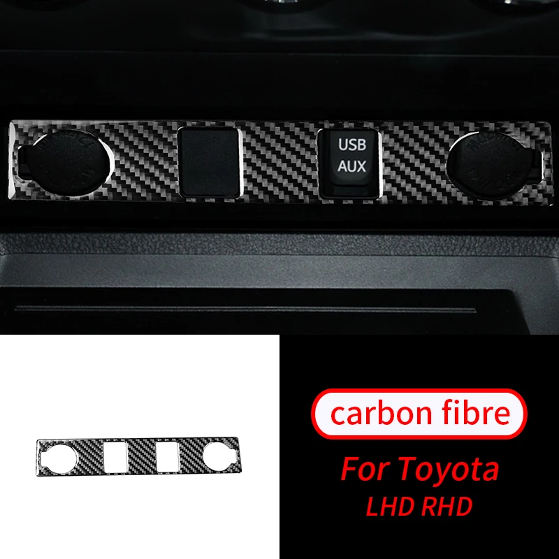 

For Toyota Tundra 2014-2018 1Pcs Real Carbon Fiber Cigarette Lighter Panel Cover Trim Car Interior Accessories
