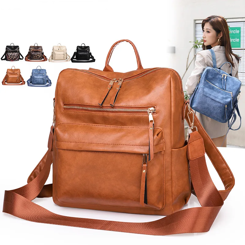 

New Trend Women's Backpack Purses Multipurpose Design Convertible Satchel Handbags And Shoulder Bag PU Leather Travel bags