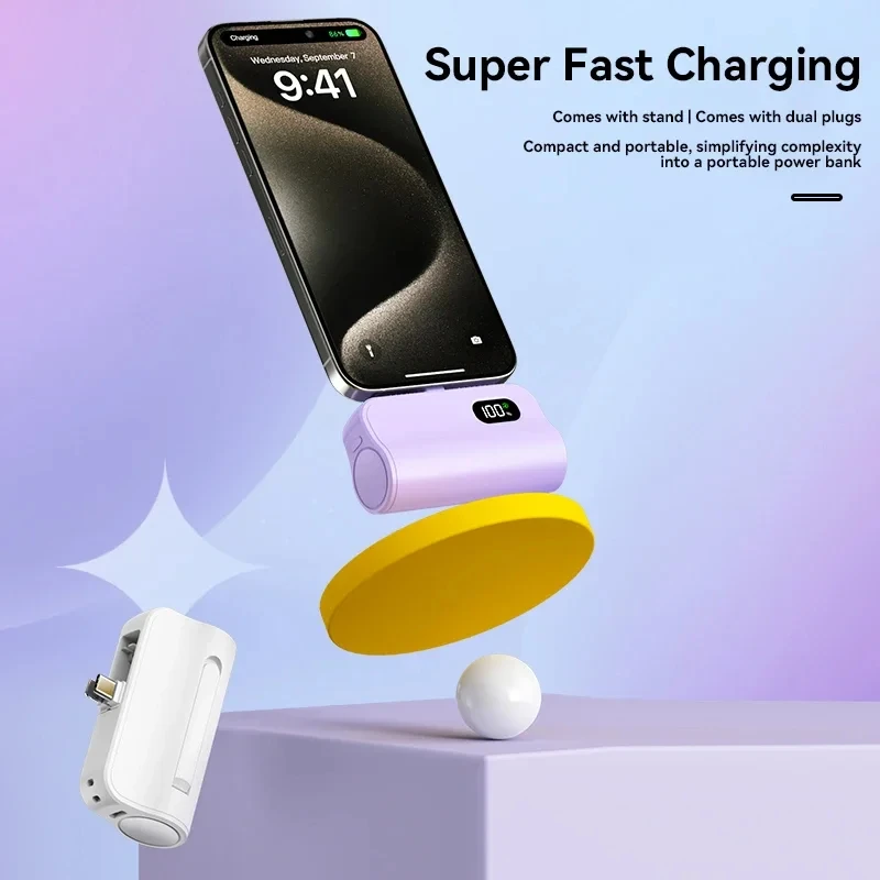 Фото VIVO 50000 мАч Power Bank Мини Lightning Type-C Кабели Цифровой дисплей большой емкости Портативная внешняя батарея с быстрой зарядкой №5