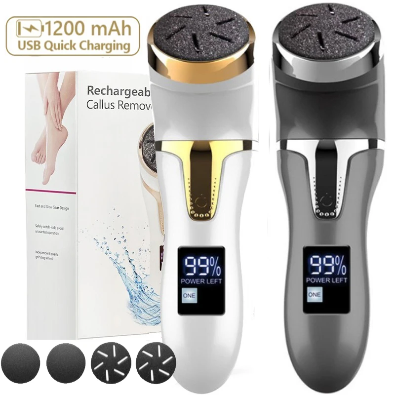 Rechargeable Electric Foot File Electric Pedicure Sander IPX7 Waterproof 2 Speeds Foot Callus Remover Feet Dead Skin Calluses