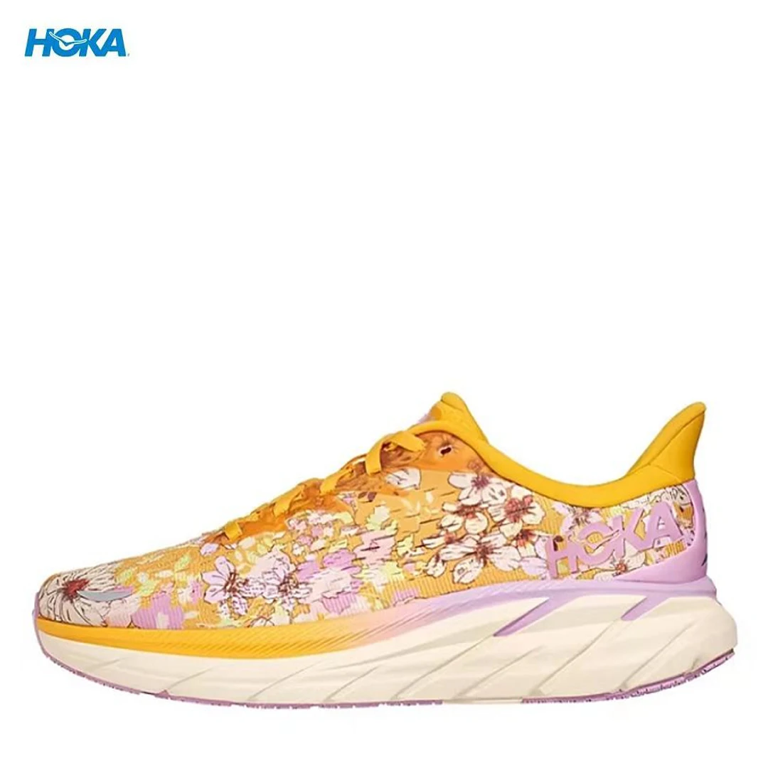 

HOKA ONE-ONE Clifton 8 Sport Running Movement Free People Golden Coast Floral Anti Slip Men Women Lifestyle Outdoor Sneaker