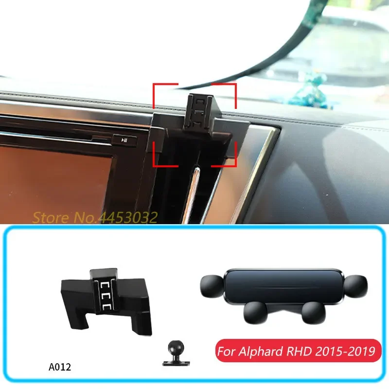Автомобильный держатель для телефона Toyota Alphard RHD 2015-2019 с основанием 1 комплект
